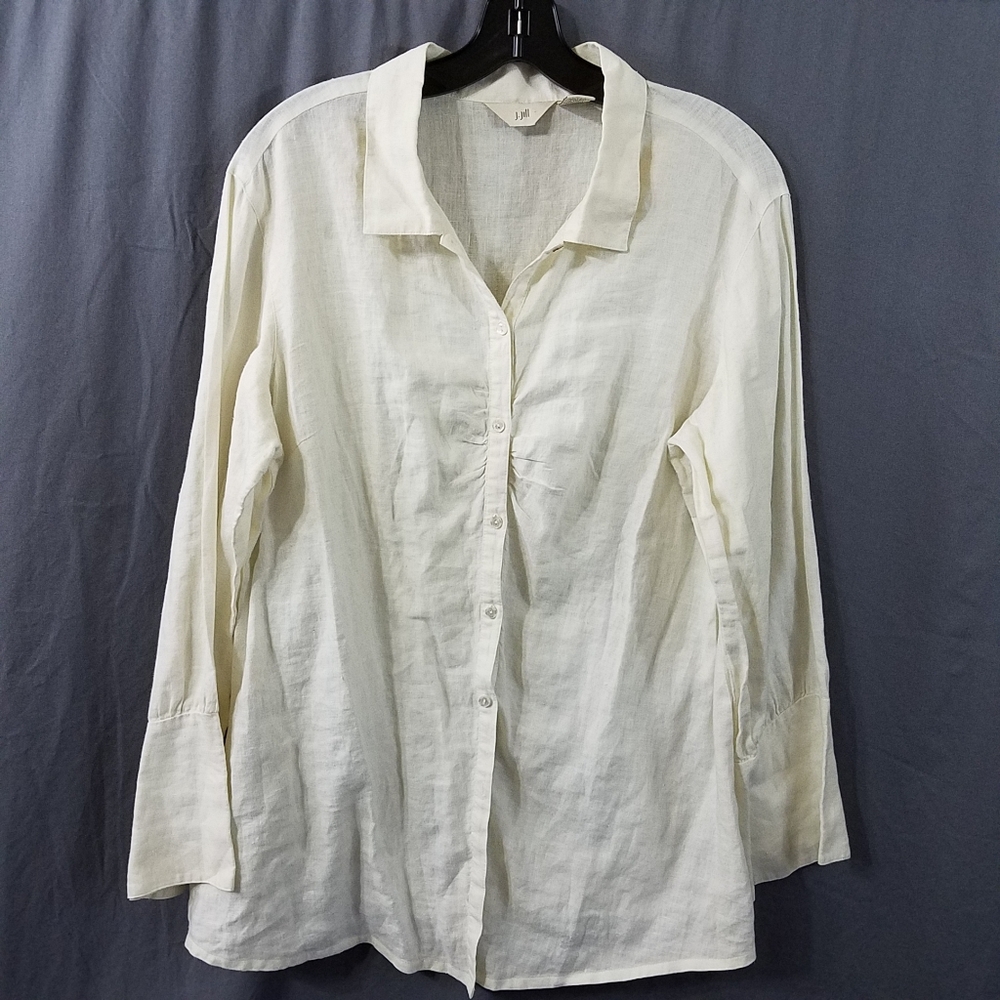 Linen shirt J. Jillshirt size 1X offwhite button up.